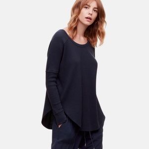 Aritzia Navy Blue TNA Waffle Knit Thermal